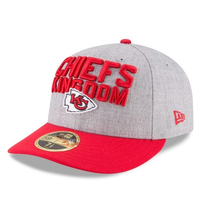 Men's Kansas City Chiefs New Era Heather Gray/Red 2018 NFL Draft Official On-Stage Low Profile 59FIFTY Fitted Hat 2979306